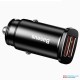 Baseus Square Metal 30W A+A Dual QC3.0 Quick Car Charger Black